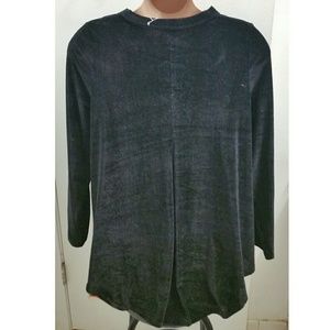 Umgee Tops - Black Velvet 1xl Plus Size Long Sleeve Choker Tee Umgee Tops - Black Velvet 1xl Plus Size Long Sleeve Choker Tee